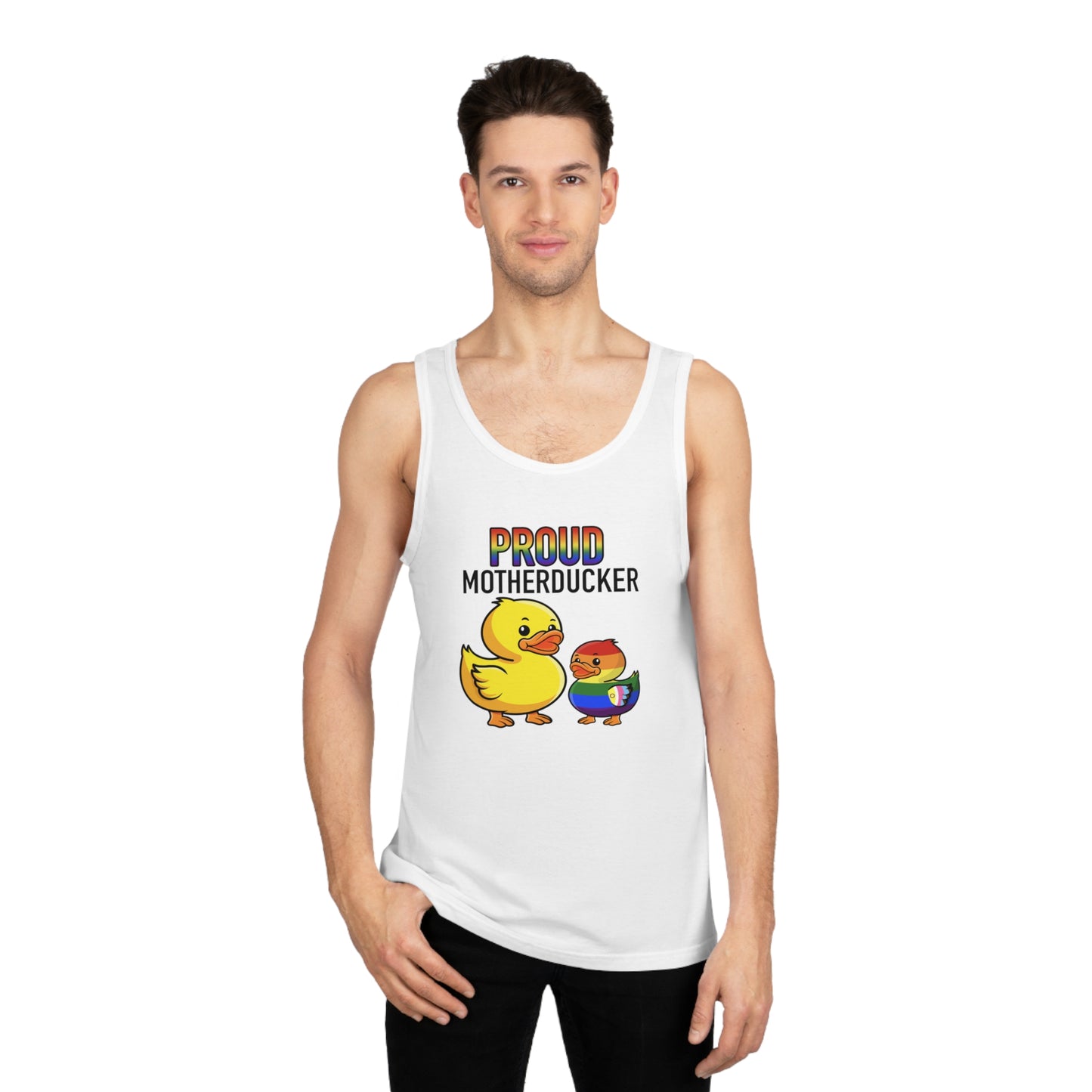 Proud Motherducker Tank Top, LGBTQ+ Pride Apparel, Funny Summer Style, Unisex Graphic Tee