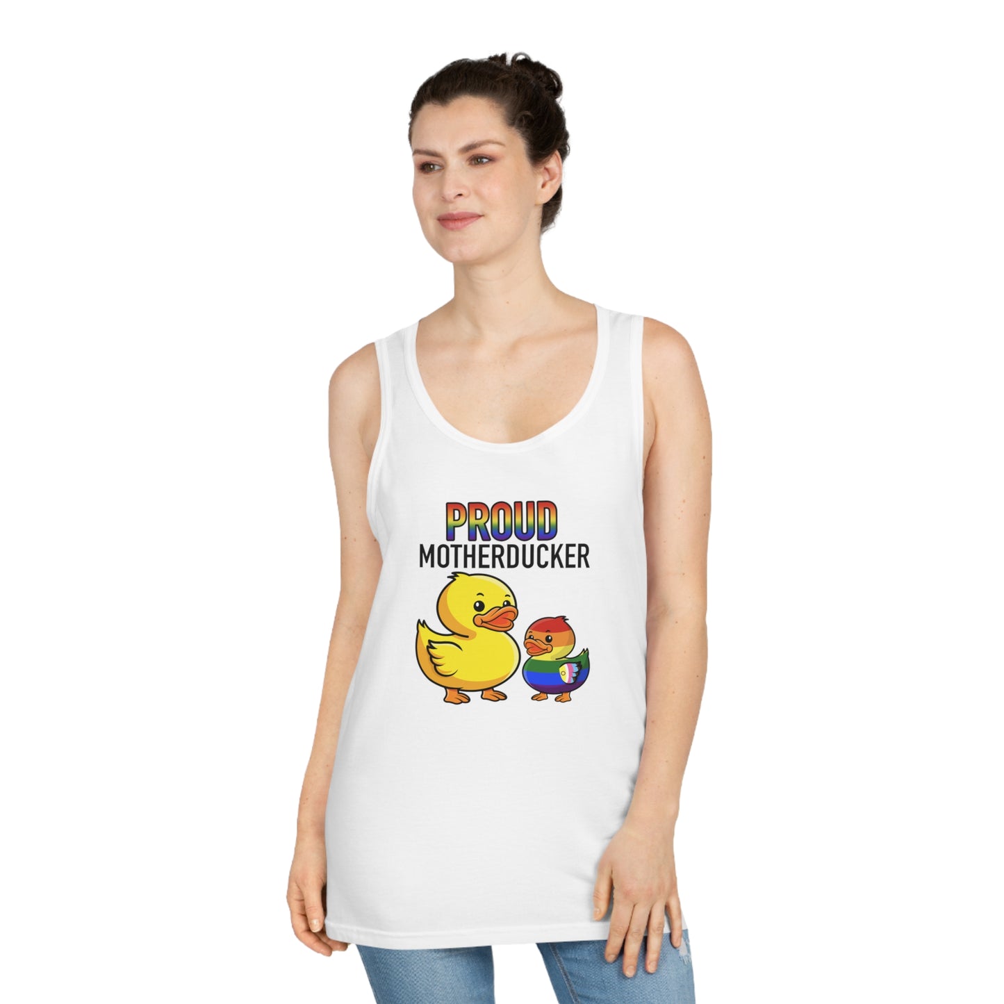 Proud Motherducker Tank Top, LGBTQ+ Pride Apparel, Funny Summer Style, Unisex Graphic Tee