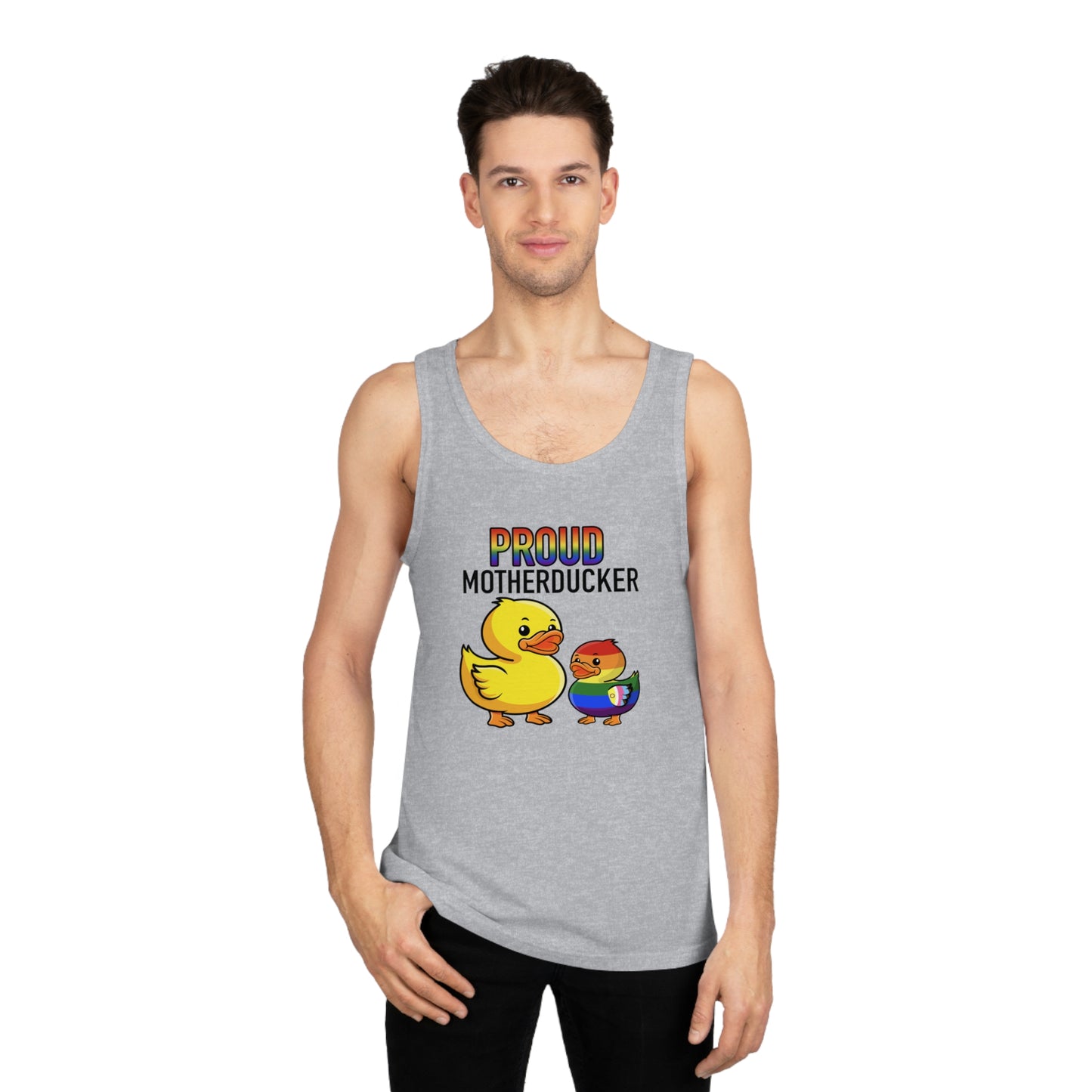 Proud Motherducker Tank Top, LGBTQ+ Pride Apparel, Funny Summer Style, Unisex Graphic Tee